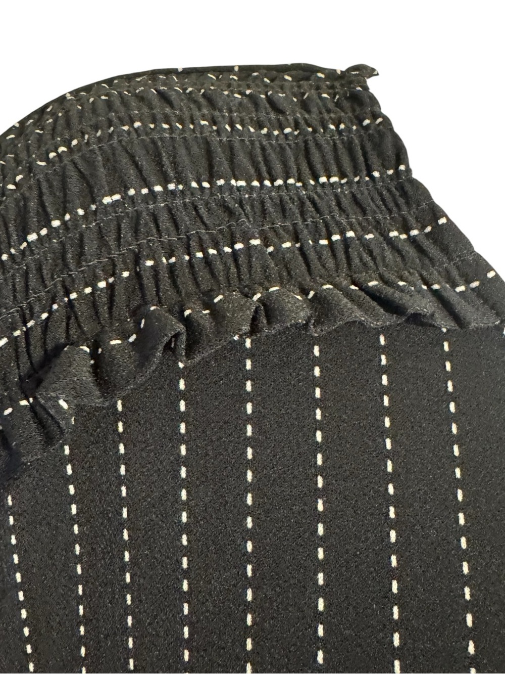 ADRIANNA PAPELL Black w/White Blouse w/Shoulder Smocking  PLUS 2X   #Z - Picture 3 of 10